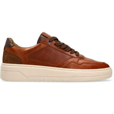 No Stress Cognac Leren Sneakers Met Veters - Maat 41 bruin No Stress Cognac Leren Sneakers Met Veters - Maat 41 bruin