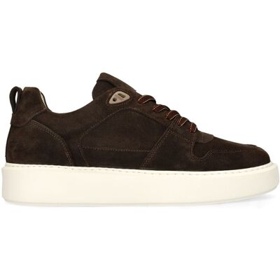 Manfield Bruine Suède Sneakers Met Veters - Maat 45 bruin Manfield Bruine Suède Sneakers Met Veters - Maat 45 bruin