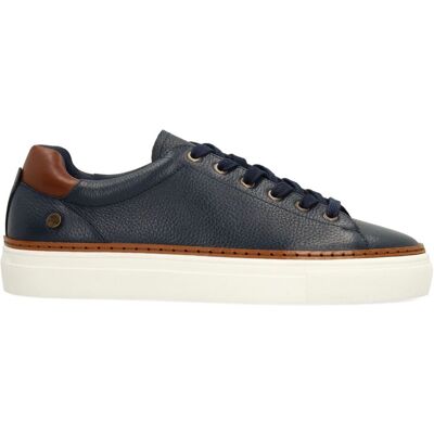 No Stress Donkerblauwe Leren Sneakers Met Veters - Maat 43 blauw No Stress Donkerblauwe Leren Sneakers Met Veters - Maat 43 blauw