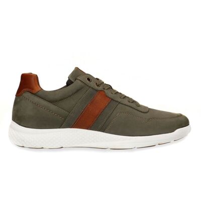 No Stress Groene Nubuck Sneakers Met Veters - Maat 45 groen No Stress Groene Nubuck Sneakers Met Veters - Maat 45 groen