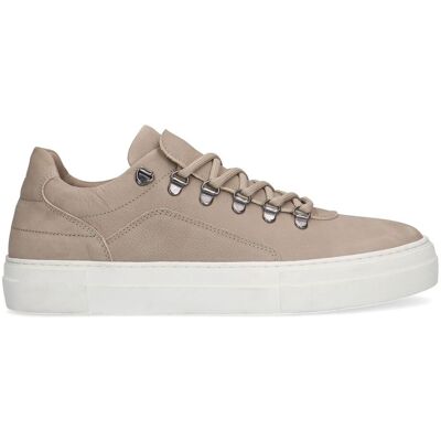 Manfield Licht Grijze Nubuck Sneakers Met Veters - Maat 45 grijs Manfield Licht Grijze Nubuck Sneakers Met Veters - Maat 45 grijs