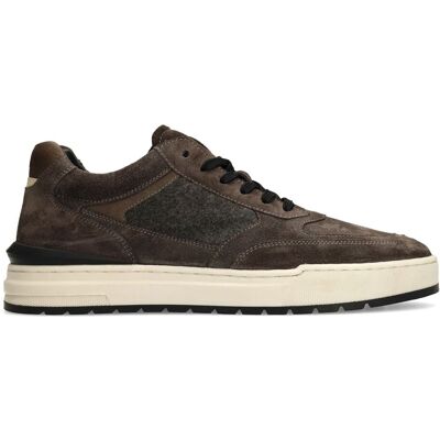 Manfield Grijze Suède Sneakers Met Veters - Maat 43 grijs Manfield Grijze Suède Sneakers Met Veters - Maat 43 grijs