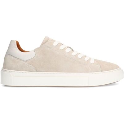 Manfield Licht Grijze Suède Sneakers Met Veters - Maat 40 grijs Manfield Licht Grijze Suède Sneakers Met Veters - Maat 40 grijs