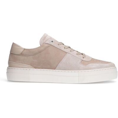 Manfield Beige Suède Sneakers Met Veters - Maat 41 beige Manfield Beige Suède Sneakers Met Veters - Maat 41 beige