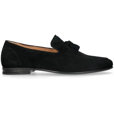 Manfield Zwarte Suède Loafers Met Kwastjes - Maat 40 zwart Manfield Zwarte Suède Loafers Met Kwastjes - Maat 40 zwart