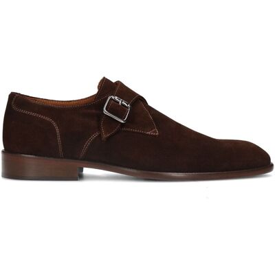 Manfield Bruine Suède Gespschoenen - Maat 43 bruin Manfield Bruine Suède Gespschoenen - Maat 43 bruin