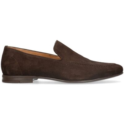 Manfield Donkerbruine Suède Loafers - Maat 43 donker bruin Manfield Donkerbruine Suède Loafers - Maat 43 donker bruin