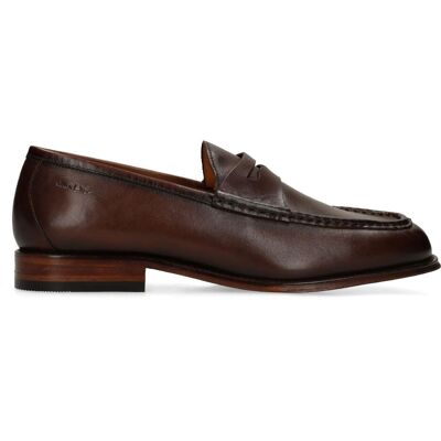 Van Lier Bruine Leren Loafers - Maat 45 bruin Van Lier Bruine Leren Loafers - Maat 45 bruin