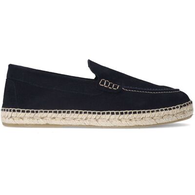 Manfield Donkerblauwe Suède Espadrilles - Maat 43 blauw Manfield Donkerblauwe Suède Espadrilles - Maat 43 blauw