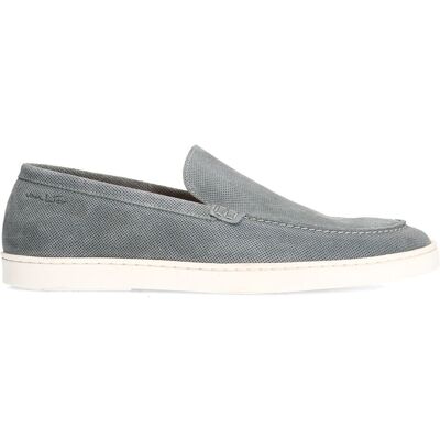 Van Lier Grijs/blauwe Suède Loafers - Maat 44 grijs Van Lier Grijs/blauwe Suède Loafers - Maat 44 grijs