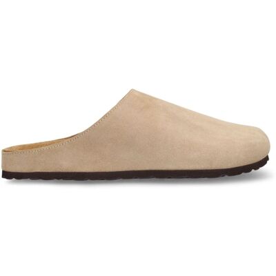 Manfield Beige Suède Instappers - Maat 41 beige Manfield Beige Suède Instappers - Maat 41 beige