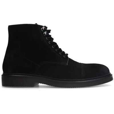 Manfield Zwarte Suède Veterboots - Maat 41 zwart Manfield Zwarte Suède Veterboots - Maat 41 zwart
