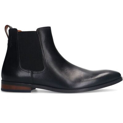 Van Lier Zwarte Leren Chelsea Boots Met Elastieke Sluiting - Maat 45 zwart Van Lier Zwarte Leren Chelsea Boots Met Elastieke Sluiting - Maat 45 zwart