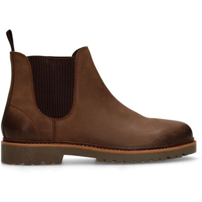 Manfield Bruine Nubuck Chelsea Boots Met Elastieke Sluiting - Maat 43 bruin Manfield Bruine Nubuck Chelsea Boots Met Elastieke Sluiting - Maat 43 bruin