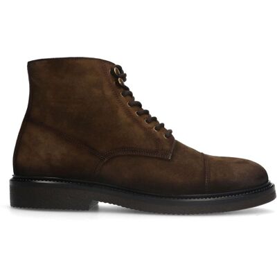 Manfield Bruine Suède Veterboots - Maat 40 bruin Manfield Bruine Suède Veterboots - Maat 40 bruin