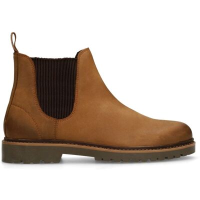 Manfield Cognac Nubuck Chelsea Boots Met Elastieke Sluiting - Maat 40 cognac Manfield Cognac Nubuck Chelsea Boots Met Elastieke Sluiting - Maat 40 cognac