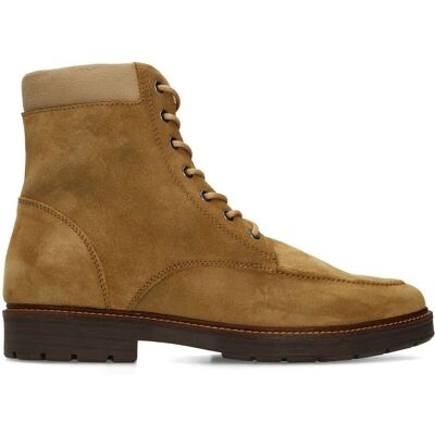 Manfield Beige Suède Veterboots - Maat 46 beige Manfield Beige Suède Veterboots - Maat 46 beige