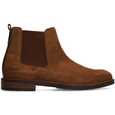 Van Lier Cognac Suède Chelsea Boots Met Elastieke Sluiting - Maat 42 cognac Van Lier Cognac Suède Chelsea Boots Met Elastieke Sluiting - Maat 42 cognac