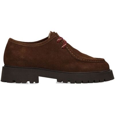 Manfield Donkerbruine Suède Veterschoenen - Maat 36 bruin Manfield Donkerbruine Suède Veterschoenen - Maat 36 bruin