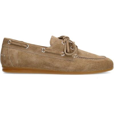 Manfield Beige Suède Bootschoenen Met Veters - Maat 37 beige Manfield Beige Suède Bootschoenen Met Veters - Maat 37 beige