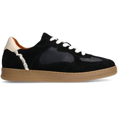 Manfield Zwarte Suède Sneakers Met Plateau Zool Met Veters - Maat 36 zwart Manfield Zwarte Suède Sneakers Met Plateau Zool Met Veters - Maat 36 zwart