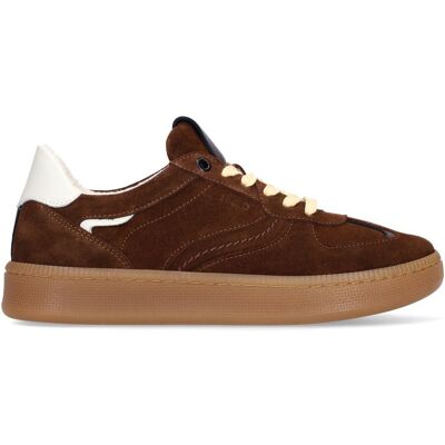 Manfield Bruine Suède Sneakers Met Plateau Zool Met Veters - Maat 36 bruin Manfield Bruine Suède Sneakers Met Plateau Zool Met Veters - Maat 36 bruin