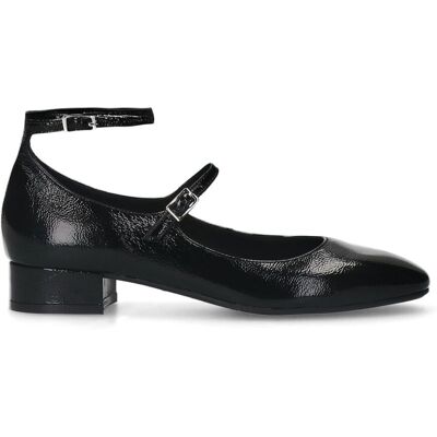 Manfield Zwarte Lak Leren Mary Jane Pumps Met Lage Hak Van 3 Cm Met Gespsluiting - Maat 41 zwart Manfield Zwarte Lak Leren Mary Jane Pumps Met Lage Hak Van 3 Cm Met Gespsluiting - Maat 41 zwart