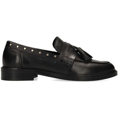 Manfield Zwarte Leren Loafers Met Studs - Maat 36 zwart Manfield Zwarte Leren Loafers Met Studs - Maat 36 zwart