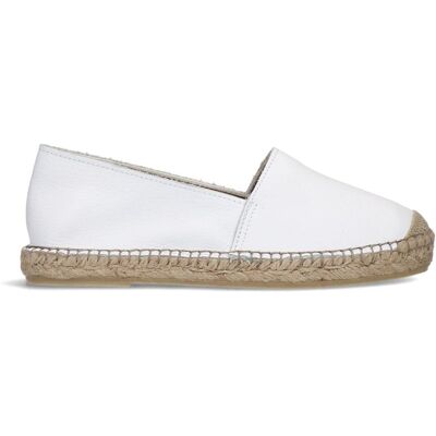 Manfield Witte Leren Espadrilles - Maat 42 wit Manfield Witte Leren Espadrilles - Maat 42 wit