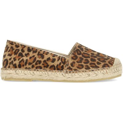 Manfield Leopard Suède Espadrilles - Maat 36 beige Manfield Leopard Suède Espadrilles - Maat 36 beige
