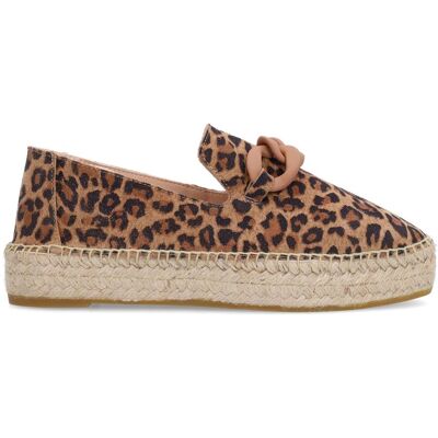 Manfield Leopard Suède Espadrilles - Maat 36 beige Manfield Leopard Suède Espadrilles - Maat 36 beige