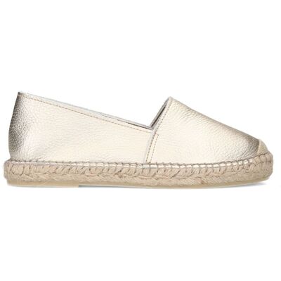 Manfield Gouden Leren Espadrilles - Maat 42 goud Manfield Gouden Leren Espadrilles - Maat 42 goud