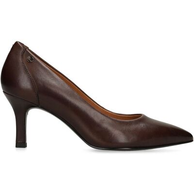 No Stress Bruine Leren Pumps Met Rechte Hak Van 7 Cm - Maat 37 bruin No Stress Bruine Leren Pumps Met Rechte Hak Van 7 Cm - Maat 37 bruin