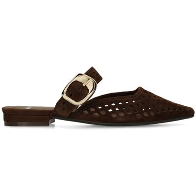 Manfield Bruine Leren Instappers Met Gespsluiting - Maat 42 bruin Manfield Bruine Leren Instappers Met Gespsluiting - Maat 42 bruin