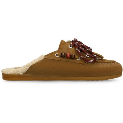 Manfield Cognac Suède Instap Loafertjes Met Veters - Maat 37 cognac Manfield Cognac Suède Instap Loafertjes Met Veters - Maat 37 cognac