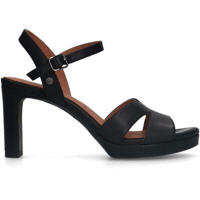No Stress Zwarte Leren Sandalen Met Hak Met Gespsluiting - Maat 42 zwart No Stress Zwarte Leren Sandalen Met Hak Met Gespsluiting - Maat 42 zwart