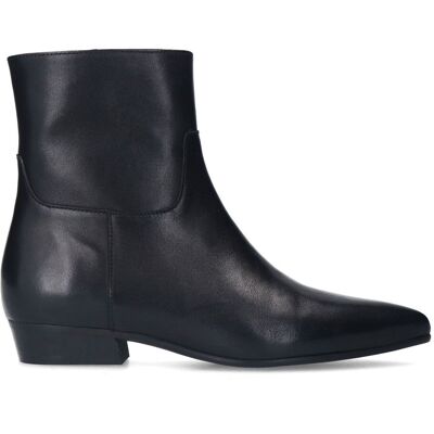 Manfield Zwarte Leren Enkellaarsjes Met Blokhak Van 2 Cm Met Ritssluiting - Maat 38 zwart Manfield Zwarte Leren Enkellaarsjes Met Blokhak Van 2 Cm Met Ritssluiting - Maat 38 zwart