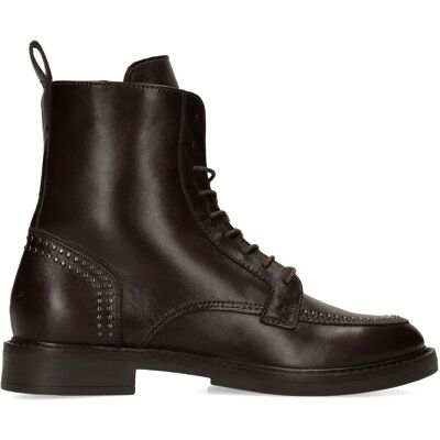 Manfield Bruine Leren Veterboots - Maat 38 bruin Manfield Bruine Leren Veterboots - Maat 38 bruin