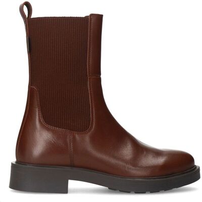Manfield Bruine Leren Chelsea Boots Met Elastieke Sluiting - Maat 37 bruin Manfield Bruine Leren Chelsea Boots Met Elastieke Sluiting - Maat 37 bruin