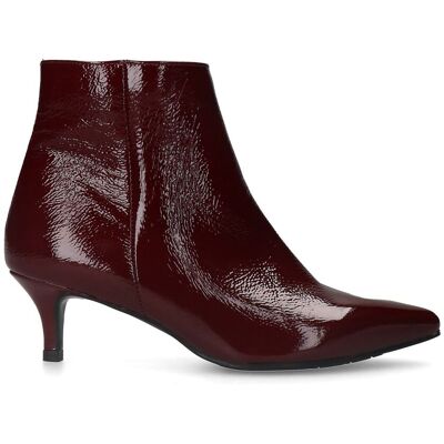 Manfield Bordeaux Rode Lak Leren Enkellaarsjes Met Hak Met Ritssluiting - Maat 36 rood Manfield Bordeaux Rode Lak Leren Enkellaarsjes Met Hak Met Ritssluiting - Maat 36 rood