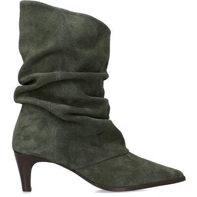 Manfield Groene Suède Slouchy Enkellaarsjes Met Hak - Maat 40 groen Manfield Groene Suède Slouchy Enkellaarsjes Met Hak - Maat 40 groen