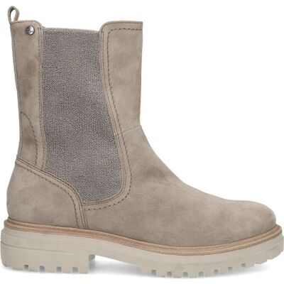No Stress Taupe Suède Chelsea Boots Met Rits - Maat 37 grijs No Stress Taupe Suède Chelsea Boots Met Rits - Maat 37 grijs