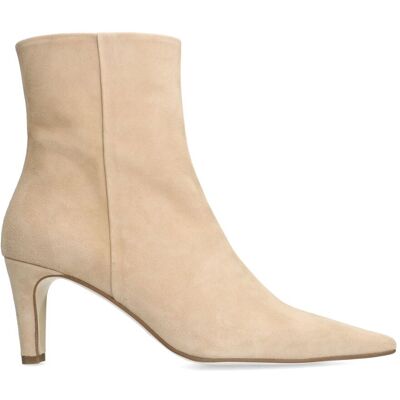 Manfield Beige Suède Enkellaarsjes Met Hak Met Ritssluiting - Maat 42 beige Manfield Beige Suède Enkellaarsjes Met Hak Met Ritssluiting - Maat 42 beige