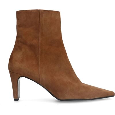 Manfield Beige Suède Enkellaarsjes Met Hak Met Ritssluiting - Maat 41 beige Manfield Beige Suède Enkellaarsjes Met Hak Met Ritssluiting - Maat 41 beige