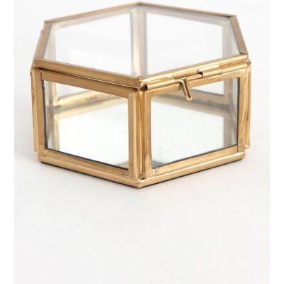 Sissy-Boy Gouden Glazen Box Hexagon Sissy-Boy Gouden Glazen Box Hexagon