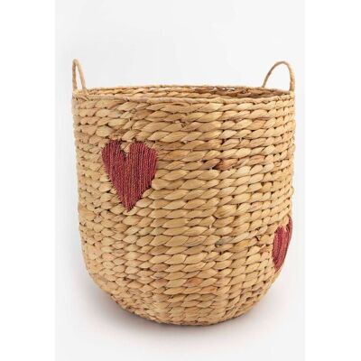 Sissy-Boy Mand Van Hyacinth Met Rode Ingeweven Hartjes Medium Sissy-Boy Mand Van Hyacinth Met Rode Ingeweven Hartjes Medium