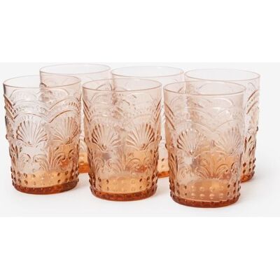 Sissy-Boy Lichtoranje Tumblerglazen Met Schelpen Sissy-Boy Lichtoranje Tumblerglazen Met Schelpen