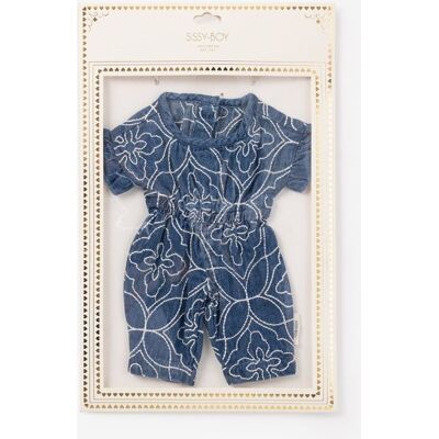 Sissy-Boy Blauw Denim Poppenpakje Met Embroidery Sissy-Boy Blauw Denim Poppenpakje Met Embroidery
