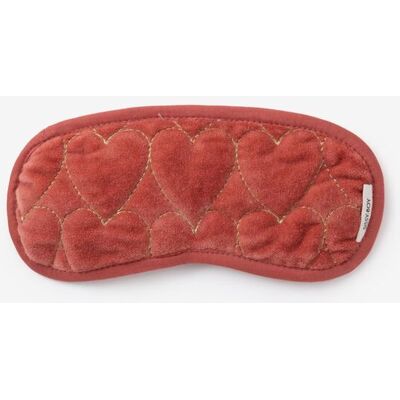 Sissy-Boy Roze Velvet Oogmasker Met Gewatteerde Hartjes Sissy-Boy Roze Velvet Oogmasker Met Gewatteerde Hartjes