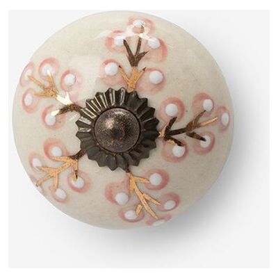 Sissy-Boy Witte Deurknop Met Roze Bloemetjes Sissy-Boy Witte Deurknop Met Roze Bloemetjes